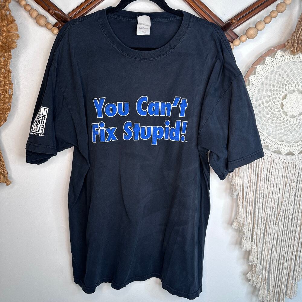 Vintage Ron White Tater Salad You Can't Fix Stupid Black T